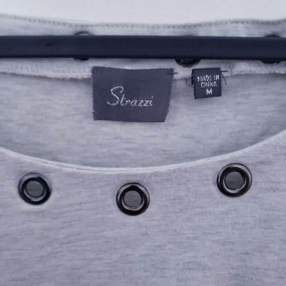 Strazzi Open Shoulder Grey Top - Picture 6 of 8